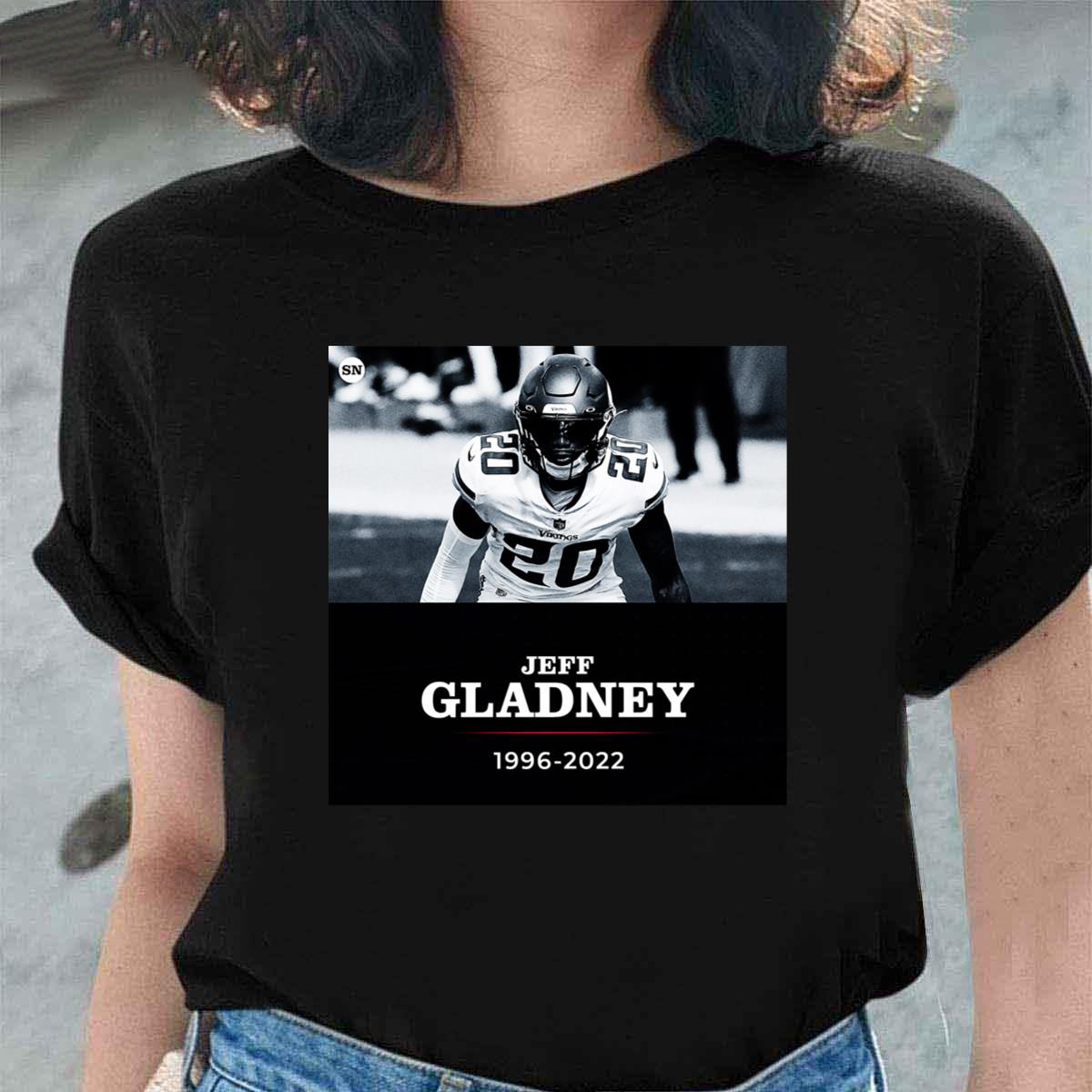 FREE shipping Jeff Gladney Rest In Peace 1996-2022 Minnesota
