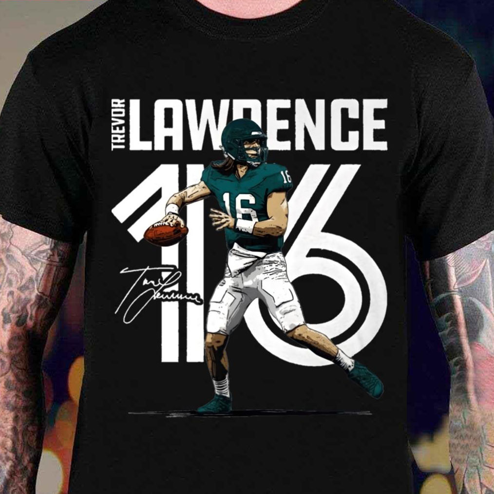 FREE shipping Number 16 Trevor Lawrence Jacksonville Jaguars shirt, Unisex  tee, hoodie, sweater, v-neck and tank top